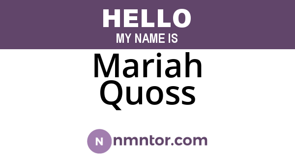 Mariah Quoss