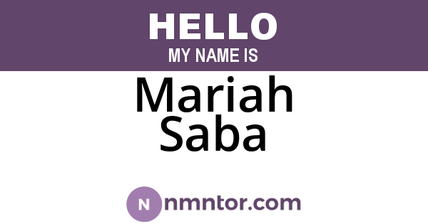 Mariah Saba