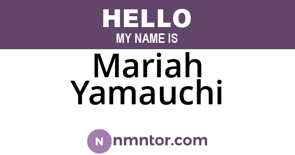 Mariah Yamauchi