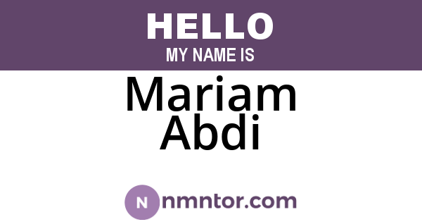 Mariam Abdi