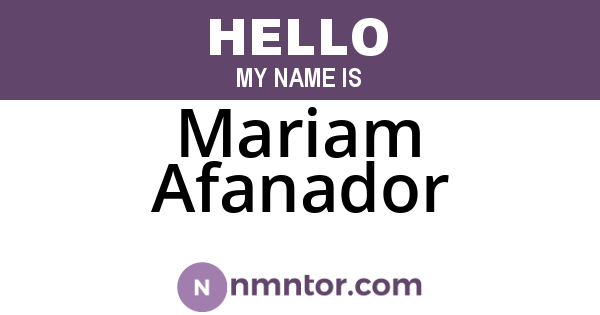 Mariam Afanador