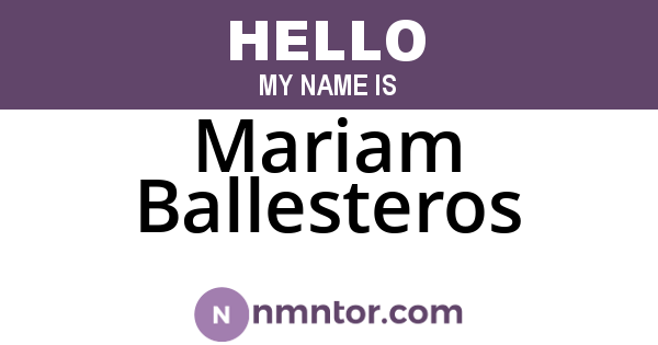 Mariam Ballesteros
