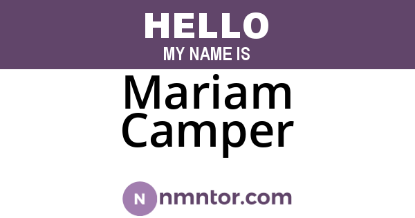Mariam Camper