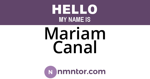 Mariam Canal