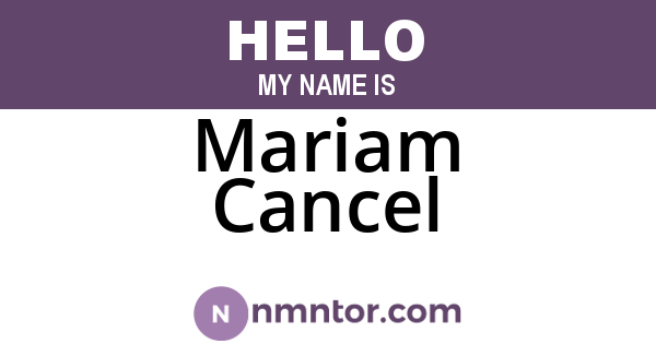 Mariam Cancel