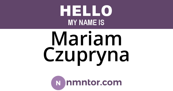 Mariam Czupryna