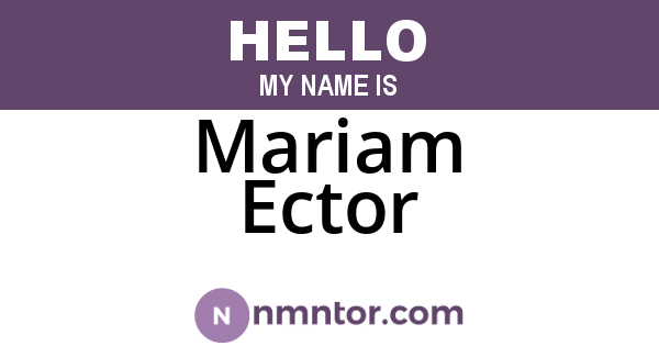 Mariam Ector