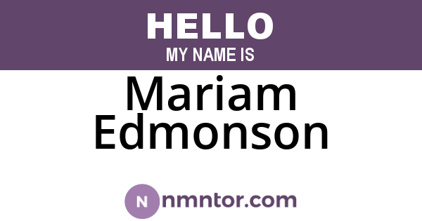 Mariam Edmonson