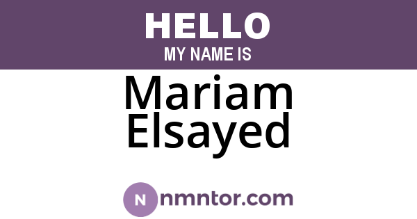 Mariam Elsayed