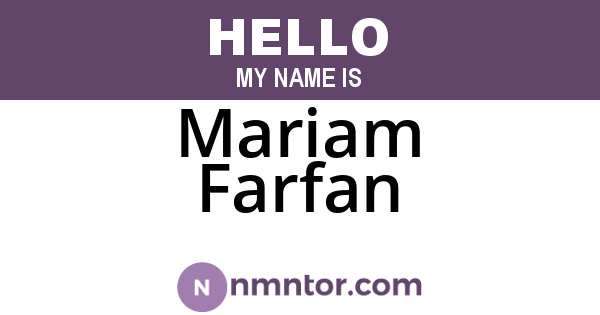 Mariam Farfan