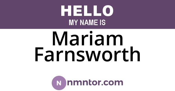 Mariam Farnsworth