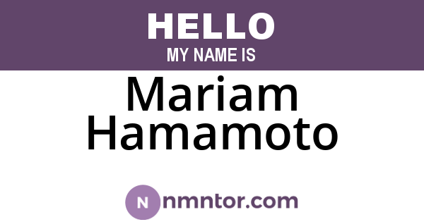 Mariam Hamamoto