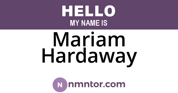 Mariam Hardaway