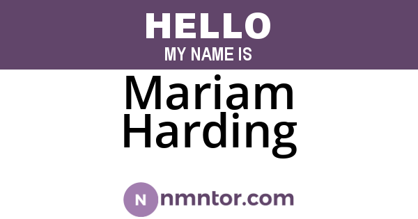 Mariam Harding