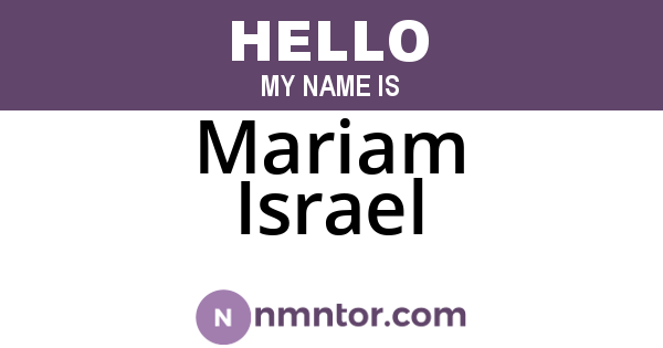 Mariam Israel