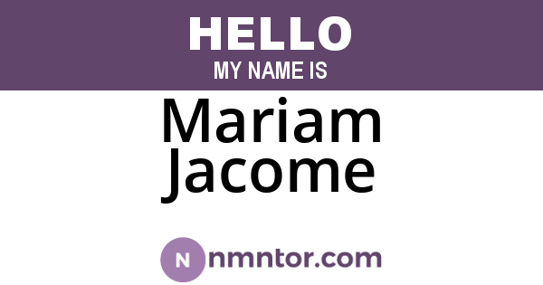 Mariam Jacome