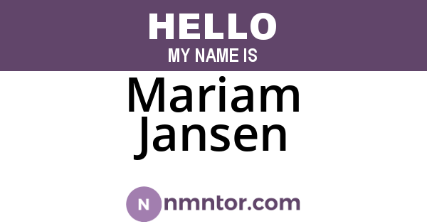 Mariam Jansen
