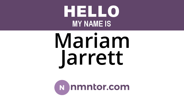 Mariam Jarrett