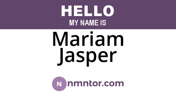 Mariam Jasper