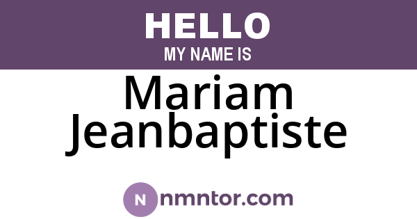 Mariam Jeanbaptiste