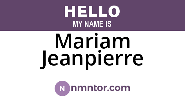 Mariam Jeanpierre