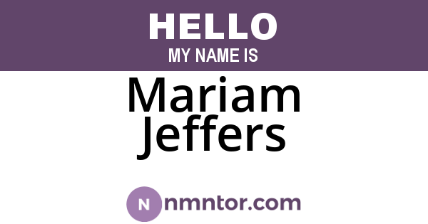Mariam Jeffers