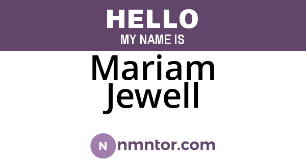 Mariam Jewell