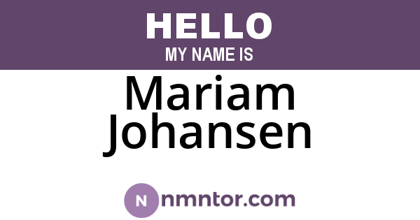 Mariam Johansen