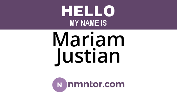 Mariam Justian