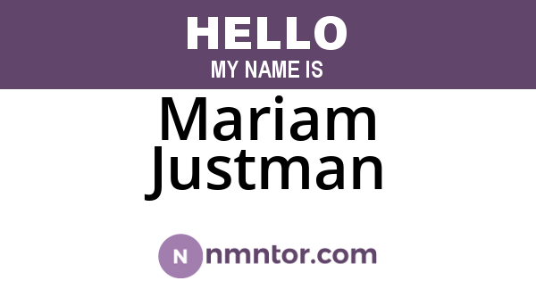 Mariam Justman