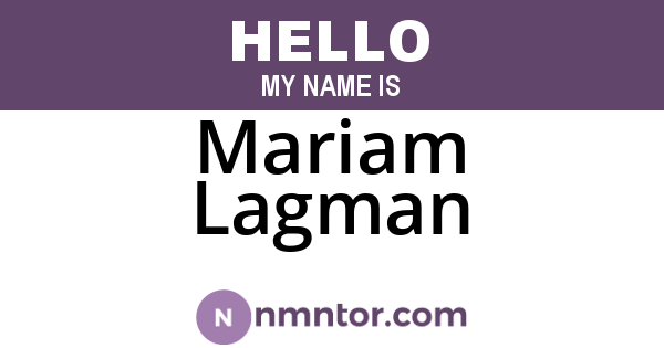 Mariam Lagman
