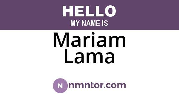Mariam Lama