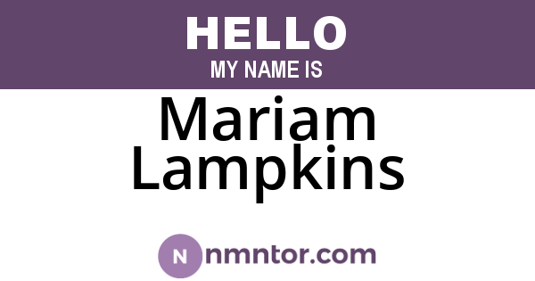 Mariam Lampkins