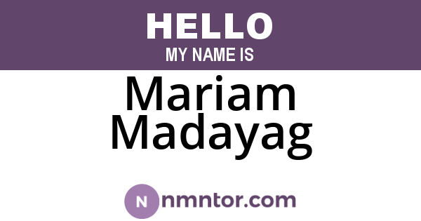 Mariam Madayag