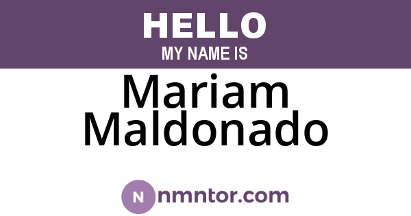 Mariam Maldonado