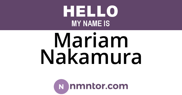 Mariam Nakamura