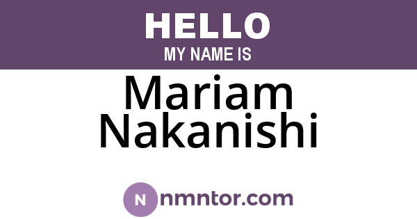 Mariam Nakanishi