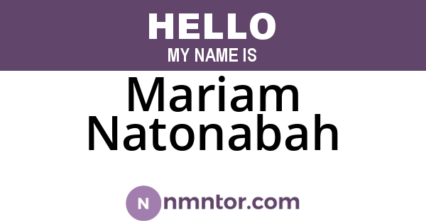 Mariam Natonabah