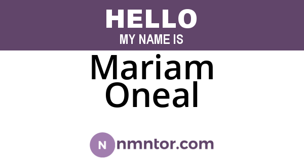 Mariam Oneal