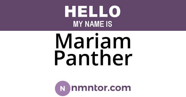 Mariam Panther
