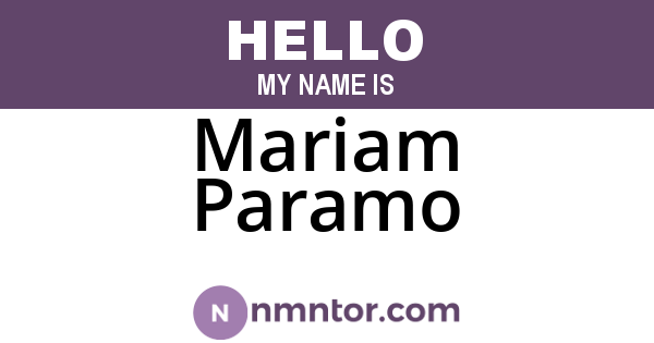 Mariam Paramo