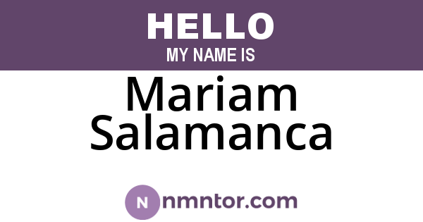 Mariam Salamanca