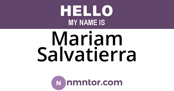 Mariam Salvatierra