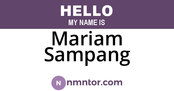 Mariam Sampang