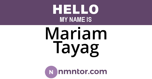 Mariam Tayag