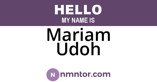 Mariam Udoh
