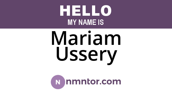 Mariam Ussery