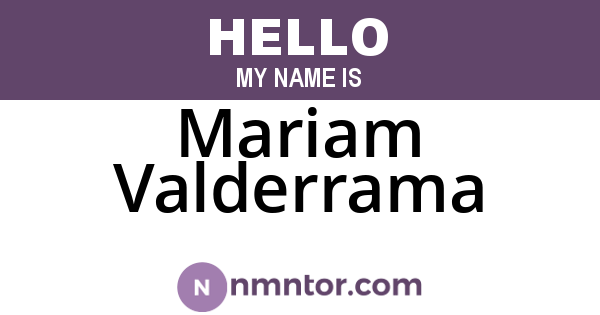 Mariam Valderrama