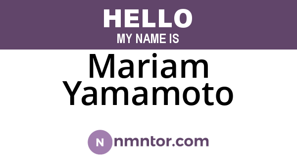 Mariam Yamamoto