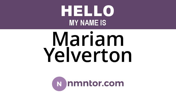 Mariam Yelverton
